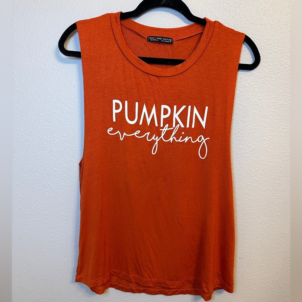 NWOT Pumpkin Everything Tank orange small